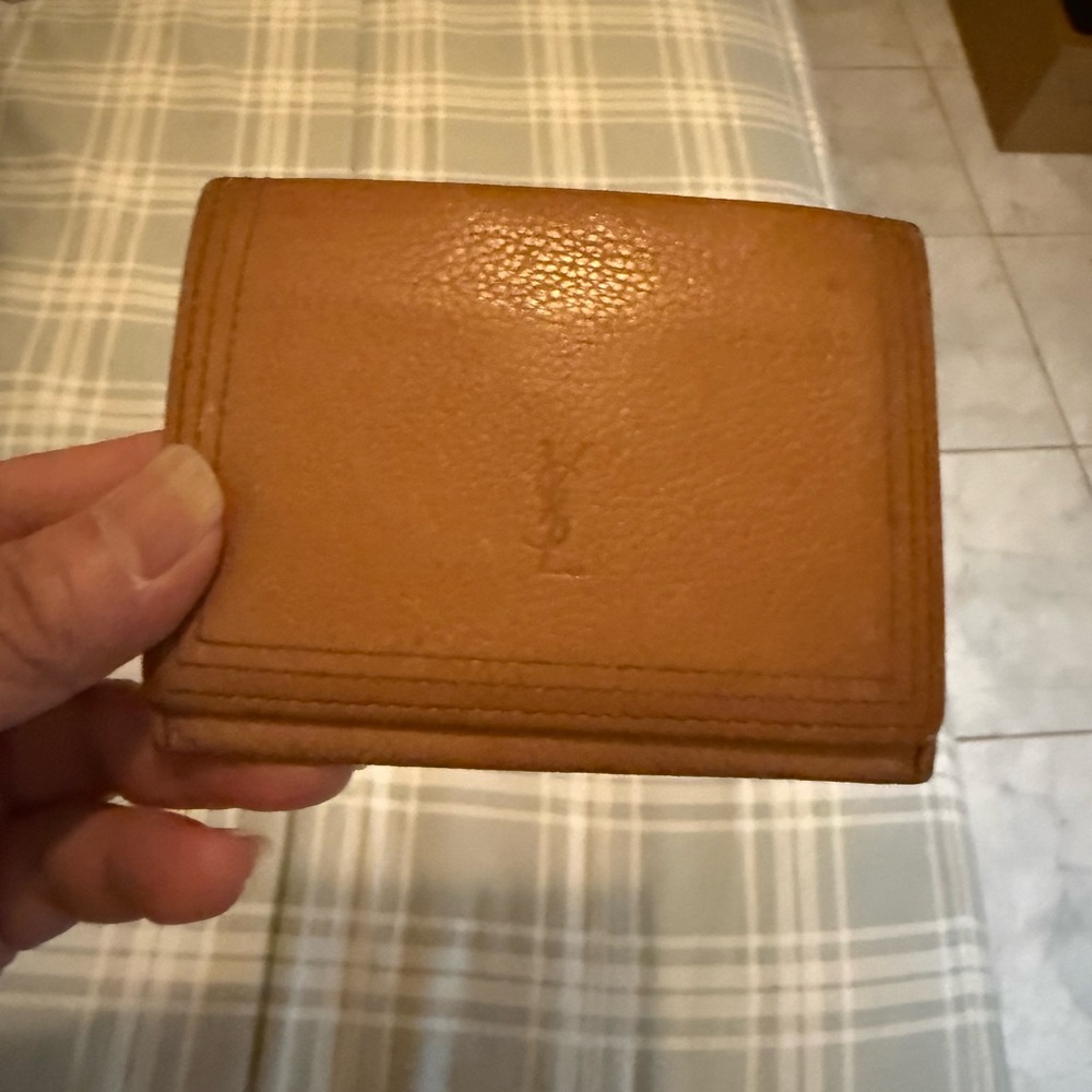 Yves Saint Laurent Brown Leather Card Holder